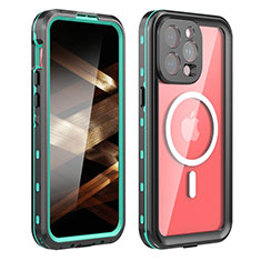 Wasserdicht Unterwasser Silikon Hülle Handyhülle und Kunststoff Waterproof Schutzhülle 360 Grad Ganzkörper Tasche mit Mag-Safe Magnetic Magnetisch HJ1 für Apple iPhone 13 Pro Grün