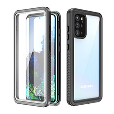 Wasserdicht Unterwasser Silikon Hülle Handyhülle und Kunststoff Waterproof Schutzhülle 360 Grad Ganzkörper Tasche W02 für Samsung Galaxy S20 Plus Schwarz