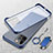 Handyhülle Hülle Crystal Hartschalen Tasche Schutzhülle mit Magnetisch Fingerring Ständer für Apple iPhone 13 Pro Blau