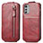 Handyhülle Hülle Flip Tasche Leder für Motorola Moto E32s Rot