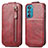 Handyhülle Hülle Flip Tasche Leder für Motorola Moto Edge 30 5G Rot