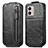 Handyhülle Hülle Flip Tasche Leder für Motorola Moto G53 5G Schwarz