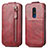 Handyhülle Hülle Flip Tasche Leder für Nokia C3 Rot