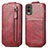 Handyhülle Hülle Flip Tasche Leder für Nokia C32 Rot