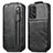 Handyhülle Hülle Flip Tasche Leder für Samsung Galaxy A72 4G Schwarz