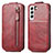 Handyhülle Hülle Flip Tasche Leder für Samsung Galaxy S21 FE 5G Rot