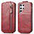 Handyhülle Hülle Flip Tasche Leder für Samsung Galaxy S23 Ultra 5G Rot