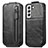 Handyhülle Hülle Flip Tasche Leder für Samsung Galaxy S24 Plus 5G Schwarz