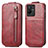 Handyhülle Hülle Flip Tasche Leder für Vivo iQOO Z6x Rot
