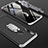 Handyhülle Hülle Hartschalen Kunststoff Schutzhülle Tasche Matt mit Magnetisch Fingerring Ständer P02 für Huawei P20 Lite (2019) Silber und Schwarz