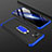 Handyhülle Hülle Hartschalen Kunststoff Schutzhülle Tasche Matt mit Magnetisch Fingerring Ständer P02 für Xiaomi Mi 11 Lite 5G NE Blau und Schwarz