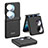 Handyhülle Hülle Hartschalen Kunststoff Schutzhülle Tasche Matt Vorder und Rückseite 360 Grad Ganzkörper AC3 für Huawei P60 Pocket Schwarz
