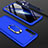 Handyhülle Hülle Hartschalen Kunststoff Schutzhülle Tasche Matt Vorder und Rückseite 360 Grad Ganzkörper mit Fingerring Ständer für Oppo A91 Blau