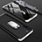 Handyhülle Hülle Hartschalen Kunststoff Schutzhülle Tasche Matt Vorder und Rückseite 360 Grad Ganzkörper mit Fingerring Ständer für Oppo A91 Silber und Schwarz