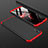 Handyhülle Hülle Kunststoff Schutzhülle Tasche Matt Vorder und Rückseite 360 Grad für Huawei Y6 Prime (2019) Rot und Schwarz