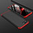 Handyhülle Hülle Kunststoff Schutzhülle Tasche Matt Vorder und Rückseite 360 Grad für Oppo R17 Neo Rot und Schwarz