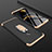Handyhülle Hülle Kunststoff Schutzhülle Tasche Matt Vorder und Rückseite 360 Grad mit Fingerring Ständer für Huawei Y9 (2019) Gold und Schwarz