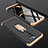 Handyhülle Hülle Kunststoff Schutzhülle Tasche Matt Vorder und Rückseite 360 Grad mit Fingerring Ständer für Oppo A11 Gold und Schwarz