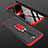 Handyhülle Hülle Kunststoff Schutzhülle Tasche Matt Vorder und Rückseite 360 Grad mit Fingerring Ständer für Oppo A11 Rot und Schwarz