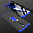 Handyhülle Hülle Kunststoff Schutzhülle Tasche Matt Vorder und Rückseite 360 Grad mit Fingerring Ständer für Oppo A5 (2020) Blau und Schwarz