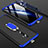Handyhülle Hülle Kunststoff Schutzhülle Tasche Matt Vorder und Rückseite 360 Grad mit Fingerring Ständer für Oppo Reno2 Z Blau und Schwarz