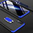 Handyhülle Hülle Kunststoff Schutzhülle Tasche Matt Vorder und Rückseite 360 Grad mit Fingerring Ständer für Samsung Galaxy A90 5G Blau und Schwarz