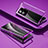 Handyhülle Hülle Luxus Aluminium Metall Rahmen Spiegel 360 Grad Ganzkörper Tasche für Vivo iQOO Z6x Violett
