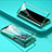 Handyhülle Hülle Luxus Aluminium Metall Rahmen Spiegel 360 Grad Ganzkörper Tasche für Vivo Y50t Grün