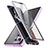 Handyhülle Hülle Luxus Aluminium Metall Rahmen Spiegel 360 Grad Ganzkörper Tasche LK2 für Samsung Galaxy S23 Ultra 5G Violett