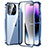 Handyhülle Hülle Luxus Aluminium Metall Rahmen Spiegel 360 Grad Ganzkörper Tasche LO1 für Apple iPhone 15 Pro