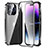 Handyhülle Hülle Luxus Aluminium Metall Rahmen Spiegel 360 Grad Ganzkörper Tasche LO1 für Apple iPhone 15 Pro Schwarz