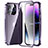 Handyhülle Hülle Luxus Aluminium Metall Rahmen Spiegel 360 Grad Ganzkörper Tasche LO1 für Apple iPhone 15 Pro Violett