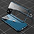 Handyhülle Hülle Luxus Aluminium Metall Rahmen Spiegel 360 Grad Ganzkörper Tasche M04 für Apple iPhone 13 Blau