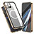 Handyhülle Hülle Luxus Aluminium Metall Rahmen Spiegel 360 Grad Ganzkörper Tasche mit Mag-Safe Magnetic Magnetisch für Apple iPhone 13 Pro Max Gold