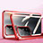 Handyhülle Hülle Luxus Aluminium Metall Rahmen Spiegel 360 Grad Ganzkörper Tasche P01 für Oppo A95 5G Rot