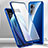 Handyhülle Hülle Luxus Aluminium Metall Rahmen Spiegel 360 Grad Ganzkörper Tasche P01 für Realme Narzo 50 5G Blau