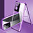 Handyhülle Hülle Luxus Aluminium Metall Rahmen Spiegel 360 Grad Ganzkörper Tasche P01 für Vivo iQOO Z7x 5G Violett