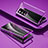 Handyhülle Hülle Luxus Aluminium Metall Rahmen Spiegel 360 Grad Ganzkörper Tasche P01 für Vivo X70 Pro 5G Violett