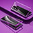 Handyhülle Hülle Luxus Aluminium Metall Rahmen Spiegel 360 Grad Ganzkörper Tasche P01 für Vivo X70 Pro+ Plus 5G Violett