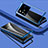 Handyhülle Hülle Luxus Aluminium Metall Rahmen Spiegel 360 Grad Ganzkörper Tasche P01 für Vivo X80 Pro 5G Blau