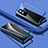 Handyhülle Hülle Luxus Aluminium Metall Rahmen Spiegel 360 Grad Ganzkörper Tasche P01 für Vivo Y53s t2 Blau