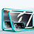 Handyhülle Hülle Luxus Aluminium Metall Rahmen Spiegel 360 Grad Ganzkörper Tasche P02 für Oppo A53s 5G Grün