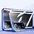 Handyhülle Hülle Luxus Aluminium Metall Rahmen Spiegel 360 Grad Ganzkörper Tasche P02 für Oppo A55 5G Blau
