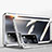Handyhülle Hülle Luxus Aluminium Metall Rahmen Spiegel 360 Grad Ganzkörper Tasche P02 für Oppo A55 5G Silber