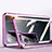 Handyhülle Hülle Luxus Aluminium Metall Rahmen Spiegel 360 Grad Ganzkörper Tasche P02 für Oppo K9 5G Violett