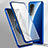 Handyhülle Hülle Luxus Aluminium Metall Rahmen Spiegel 360 Grad Ganzkörper Tasche P02 für Xiaomi Poco X4 NFC Blau