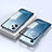 Handyhülle Hülle Luxus Aluminium Metall Rahmen Spiegel 360 Grad Ganzkörper Tasche P02 für Xiaomi Redmi Note 12 5G Blau