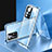 Handyhülle Hülle Luxus Aluminium Metall Rahmen Spiegel 360 Grad Ganzkörper Tasche P03 für Xiaomi Mi 12T 5G Blau