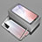 Handyhülle Hülle Luxus Aluminium Metall Rahmen Spiegel 360 Grad Ganzkörper Tasche T03 für Huawei Nova 7 SE 5G Silber