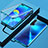 Handyhülle Hülle Luxus Aluminium Metall Rahmen Spiegel 360 Grad Ganzkörper Tasche T04 für Huawei Nova 6 Blau